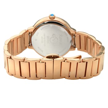 Gv2 By Gevril Women's 12201B Rome Diamonds Rose-Gold IP Stainless Steel Watch