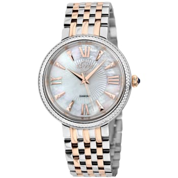 GV2 Women's Genoa White MOP Dial, Stainless Steel Diamond Watch