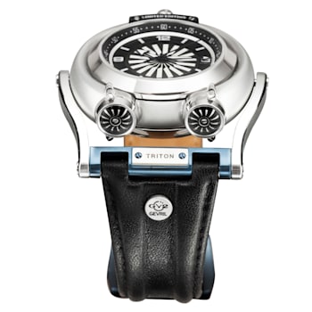 GV2 3400 Triton Men's Black Dial Calfskin Leather Watch