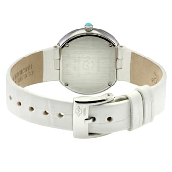 GV2 Arezzo Women's Diamond Watch, Genuine Italian Handmade Torquoise
Leather Strap
