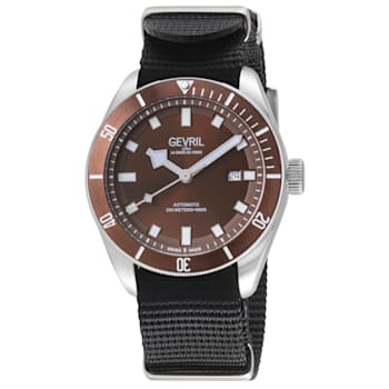 Gevril 48607N Men's Yorkville Brown Dial Steel Watch