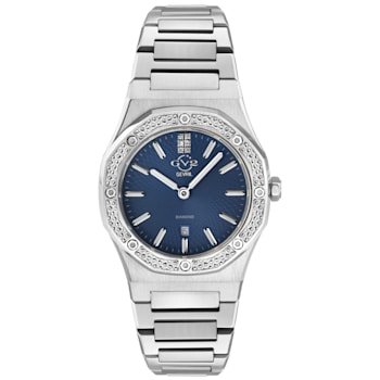 Gv2 By Gevril Women's 12703 Palmanova Diamond Stainless Steel Date Swiss Watch
