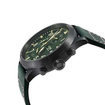 Gevril Men's Vaughn 316L Stainless Steel Black Case, Green Dial, Genuine
Green Leather Watch