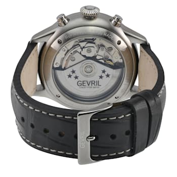 Gevril Men's Vaughn 316L Stainless Steel Case, Grey Dial, Genuine Grey
Leather Watch