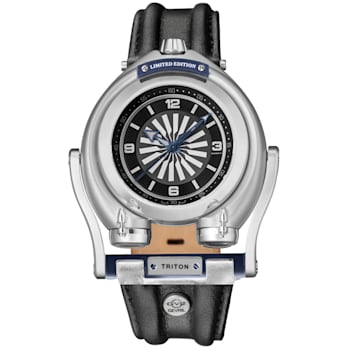 GV2 3400 Triton Men's Black Dial Calfskin Leather Watch