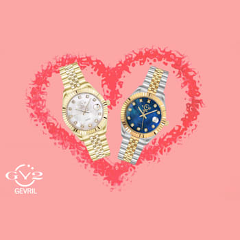 GV2 by Gevril Women's Naples 12402 Swiss Quartz Diamond MOP Dial Watch