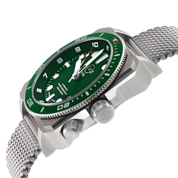 GV2 Men's XO Submarine SS Case, SS/GRN Bezel, Green Dial, Stainless
Steel Bracelet
