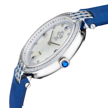 Gv2 By Gevril Women's 12801 Matera Diamonds MOP Dial Blue Suede Swiss
Quartz Wristwatch