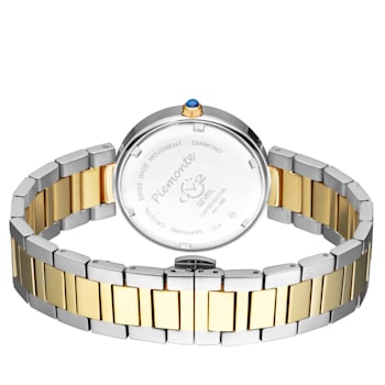 GV2 by Gevril Women's 14203B Piemonte Diamond Swiss Quartz IPYG Two-Tone Watch