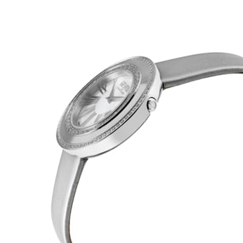 Gevril Women's Gandria Swiss Diamond Watch, Genuine Italian Made Silver
Leather Strap