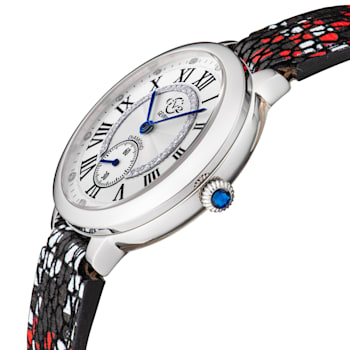 GV2 by Gevril Women's 12200S Rome Diamond Printed Leather Swiss Quartz Watch