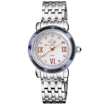 GV2 9850B Women's Marsala Tortoise Swiss Quartz Diamond Watch