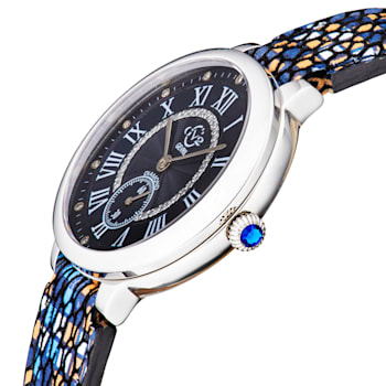 GV2 by Gevril Women's 12205S Rome Diamond Printed Leather Swiss Quartz Watch