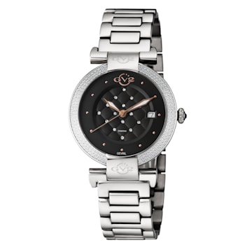 GV2 Berletta Women's Black Dial Stainless Steel Watch