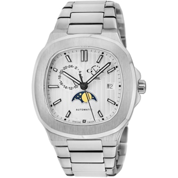 GV2 Men's Potente Moon Phase Swiss Automatic Watch, Stainless Steel  Bracelet