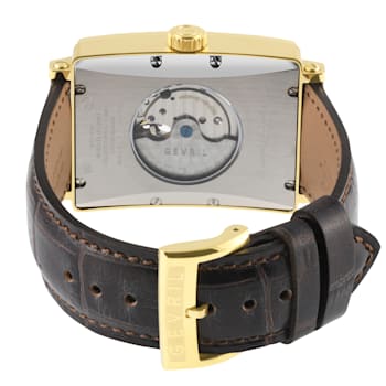 Gevril Men's Avenue of America's IPYG White dial, Genuine Dark Brown
Leather Band