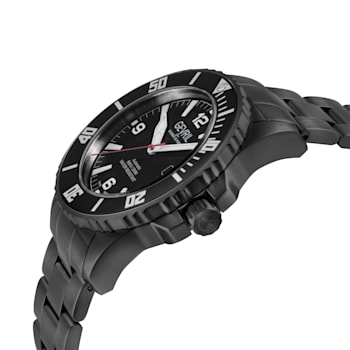 Gevril Men's Canal Street Stainless Steel Case, Black Dial, SS/IPBK Bracelet.