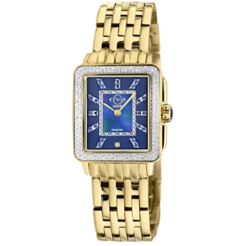 GV2 by Gevril Women's 12333B Padova Gemstone MOP Dial IPYG Swiss Quartz Watch