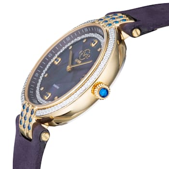 Gv2 By Gevril Women's 12802 Matera Diamonds MOP Dial Blue Suede Swiss
Quartz Wristwatch