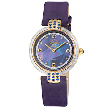 Gv2 By Gevril Women's 12802 Matera Diamonds MOP Dial Blue Suede Swiss
Quartz Wristwatch
