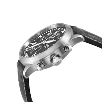 Gevril Men's Vaughn 316L Stainless Steel Case, Grey Dial, Genuine Grey
Leather Watch