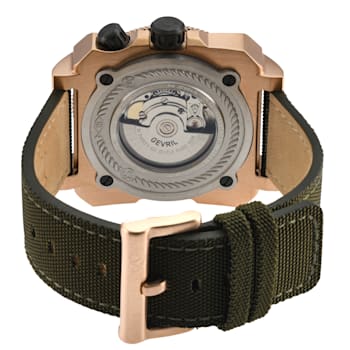 GV2 Men's XO Submarine RG Case, RG/GRN/ Bezel, Olive Dial, Genuine Green
Canvas Strap