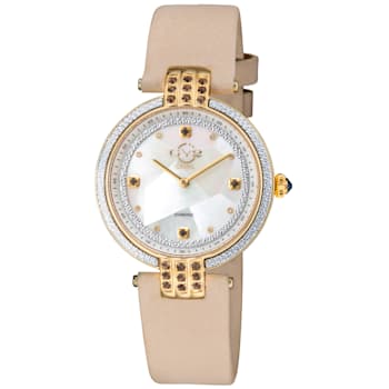 Gv2 By Gevril Women 12808 Matera Diamonds MOP Dial Ecru Suede Swiss
Quartz Watch