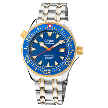 Gevril Men 48803 Hudson Yards Swiss Automatic Diver Rotating Ceramic
Bezel Watch