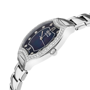 Gevril Women's Lugano Swiss Diamond Watch, Stainless Steel Bracelet Watch
