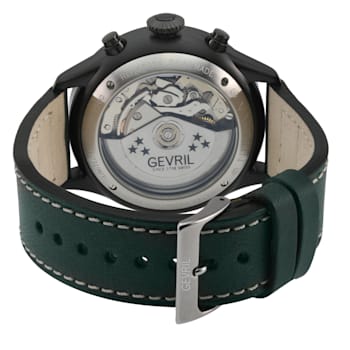 Gevril Men's Vaughn 316L Stainless Steel Black Case, Green Dial, Genuine
Green Leather Watch