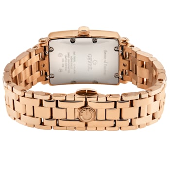 Gevril Ave of Americas Mini Women’s Rose Stainless Steel Diamond Case,
Pink MOP Dial Watch