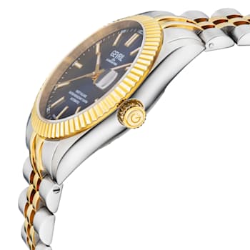 Gevril Men's Automatic West Village Blue Sunray Dial IPYG Stainless
Steel Bracelet