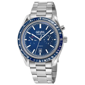 Gevril Men's Lenox Stainless Steel Blue Dial Automatic Watch