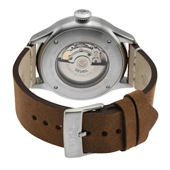 Gevril Men's Vaughn 43504 Swiss Automatic SW200 Sellita Movement Leather Watch