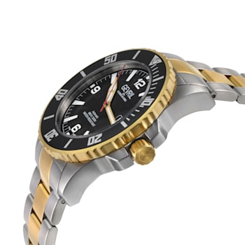 Gevril Men's Canal Street Stainless Steel Case, Black/White Dial,
Stainless Steel Bracelet.