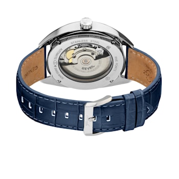 Gevril Five Points Men's Blue Dial Leather Strap Watch