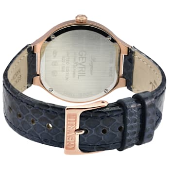 Gevril Women's Lugano Swiss Diamond Watch, Genuine Italian Handmade
Leather Strap