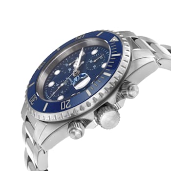 Gevril Men's Wall Street Chrono Blue Dial Blue Ceramic Bezel 316L
Stainless Steel Bracelet
