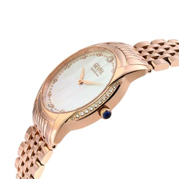 Gevril Women's Airolo Swiss Diamond Watch, Stainless Steel IPRG Bracelet