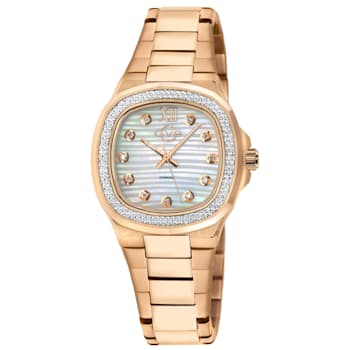 GV2 Potente Lady White MOP dial, 316L Stainless Steel IPRG Diamond
Bracelet Watch