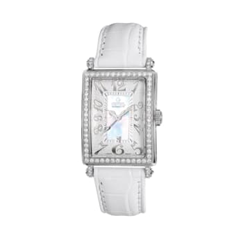 Gevril Women's Avenue of Americas Mini MOP Dial Leather Watch