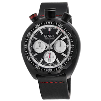 Gevril Men's Canal St Black Automatic Chronograph Watch