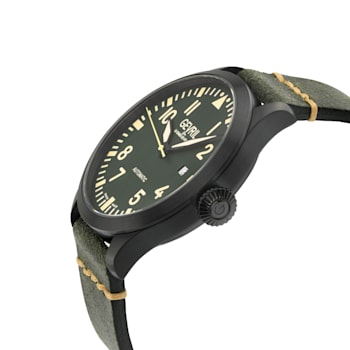 Gevril Men's Vaughn 43506 Swiss Automatic SW200 Sellita Movement Leather Watch