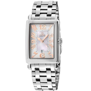 Gevril Ave of Americas Mini Women’s Stainless Steel Case,White MOP Dial Watch