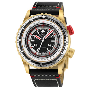 GV2 Contasecondi Men's Yellow Gold case Calfskin Leather Watch