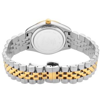GV2 By Gevril Women's 12404 Naples Diamond White MOP Dial Two Tone Watch