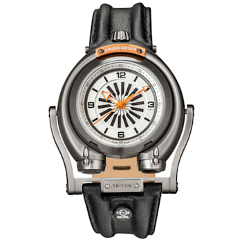 GV2 3404 Triton Men's Black Dial Calfskin Leather Watch