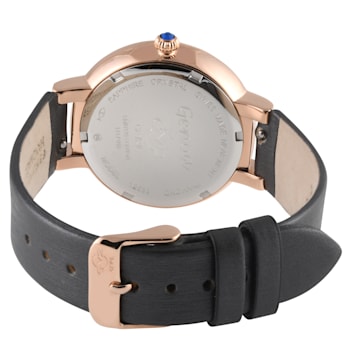 GV2 Women's Genoa White MOP Dial, Stainless Steel Diamond Watch with
Leather Strap