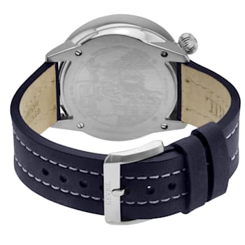 Gevril Men's Wallabout Blue Dial Leather Strap Watch