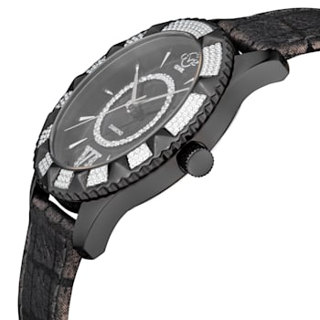GV2 by Gevril Womens 11713-425C Venice Diamond Swiss Quartz Black Watch
